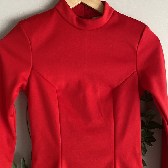 Niki Minaj x  For H&M fitted long sleeve dress red orange size xs form fitting - Picture 4 of 14